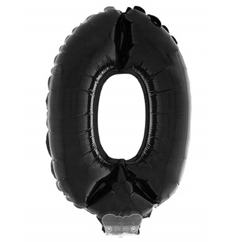 Ballon aluminium chiffre 0 noir 40 cm