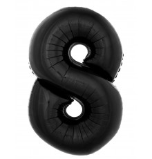 Ballon aluminium chiffre 8 noir 40 cm