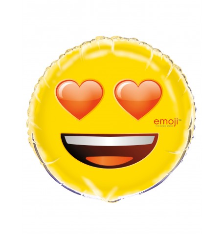 Ballon aluminium coeurs dans les yeux Emoji
