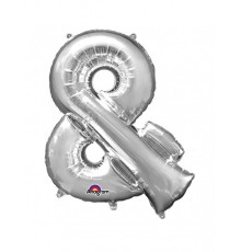 Ballon aluminium géant Symbole & argent 76 x 96 cm