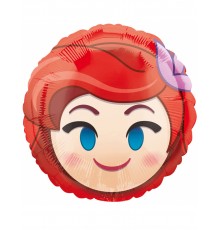 Ballon aluminium rond Ariel  Emoji  43 cm