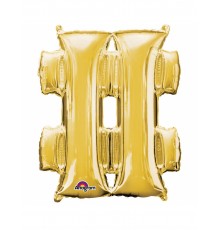 Ballon aluminium symbole  doré 33cm