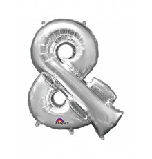 Ballon aluminium symbole & argent 33 cm