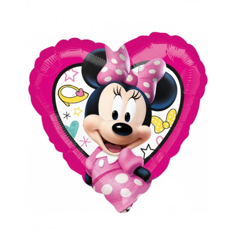 Ballon Minnie Mouse en forme de Cœur Géant de Couleur Rose