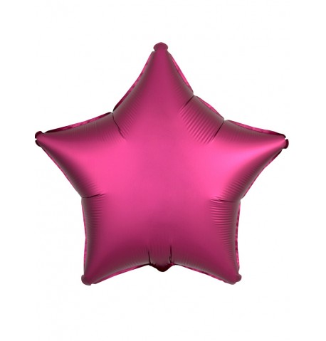 Ballon effet satin fuschia étoile 45 cm