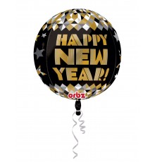 Ballon en aluminium doré Happy New Year