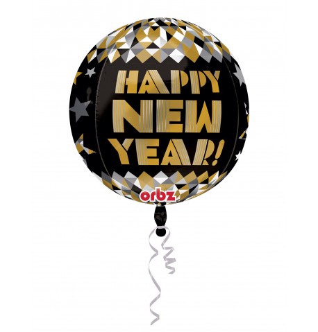 Ballon en aluminium doré Happy New Year