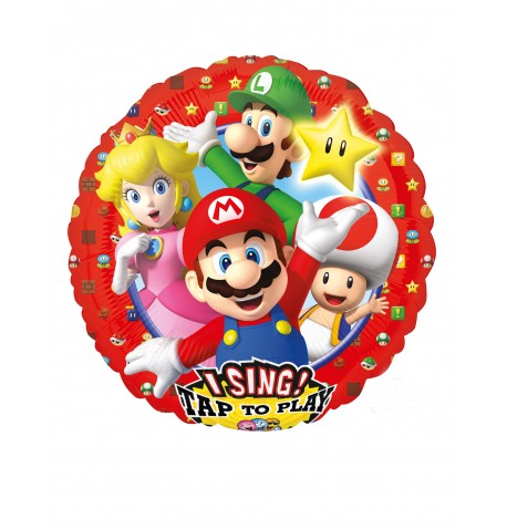 Ballon en aluminium musical Super Mario Bros 71 x 71 cm
