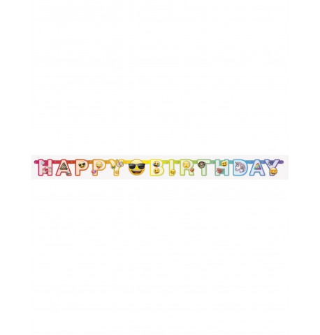 Bannière en carton happy birthday Emoji Rainbow 1,8 m