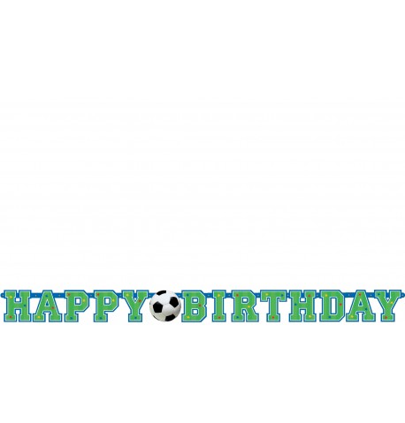 Bannière happy birthday ballon de football
