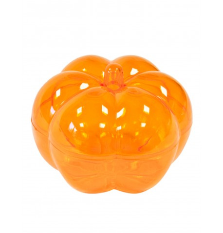 Boîte en plastique forme citrouille orange 5 x 7 cm