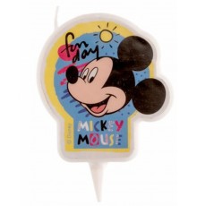 Bougie ronde à l'effigie de Mickey et Minnie 7,5 cm