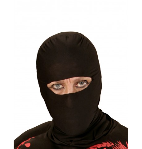 Cagoule noire en polyester pour déguisement ninja
