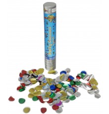 Canon à confettis avec confettis ronds métalliques 24cm