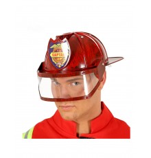 Casque capitaine des pompiers rouge adulte
