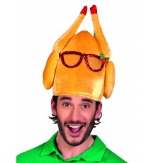 Chapeau dinde à lunettes humoristique adulte Noël