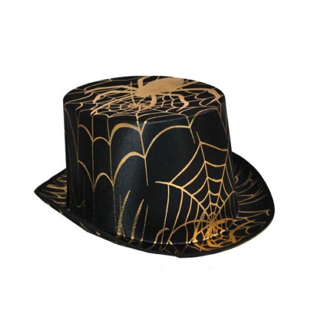 Chapeau haut de forme araignée noir et doré adulte Halloween