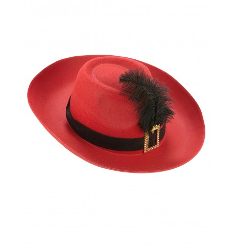 Chapeau de Mousquetaire Rouge pour Adulte