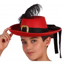 Chapeau mousquetaire rouge enfant