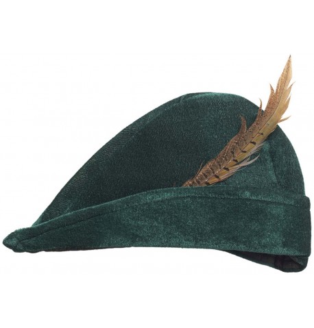 Chapeau de Robin des Bois en Tissu Vert avec Plume