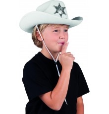 Chapeau shérif blanc enfant