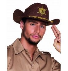 Chapeau shérif marron adulte