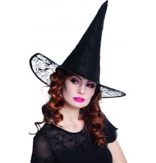 Chapeau sorcière dentelle adulte Halloween