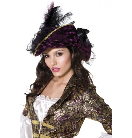 Chapeau violet pirate femme