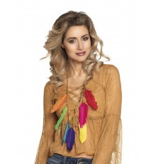 Collier plumes multicolores adulte