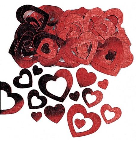 Confettis coeurs rouges Saint Valentin
