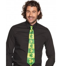 Cravate rayée trèfles adulte Saint Patrick