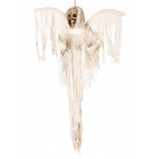 Décoration ange blanc squelette à suspendre 110cm