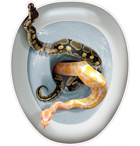 Décoration autocollante pour abattant de wc Serpents