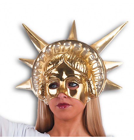 Demi masque doré Statue de la Liberté adulte