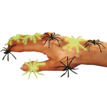 Fausses araignées noires et phosphorescentes Halloween