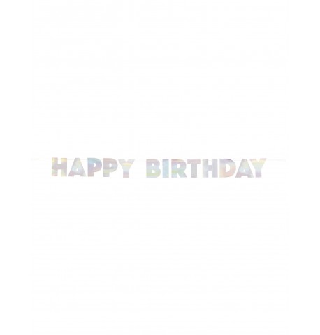 Guirlande en carton happy birthday iridescente 2,20 m