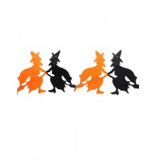 Guirlande en papier sorcière orange et noire Halloween 240 cm