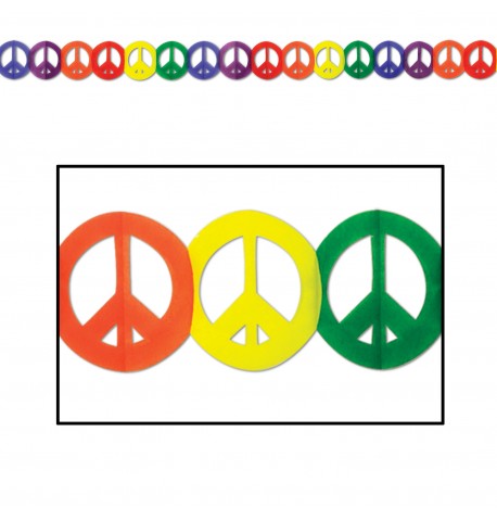Guirlande multicolore en papier Hippie Peace