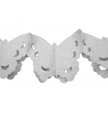 Guirlande papier papillons blanc 4 m