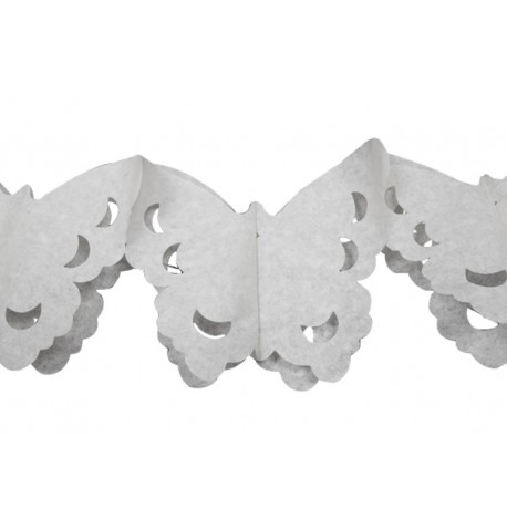 Guirlande papier papillons blanc 4 m