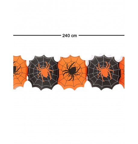 Guirlande papier toile d'araignées Halloween 240 cm