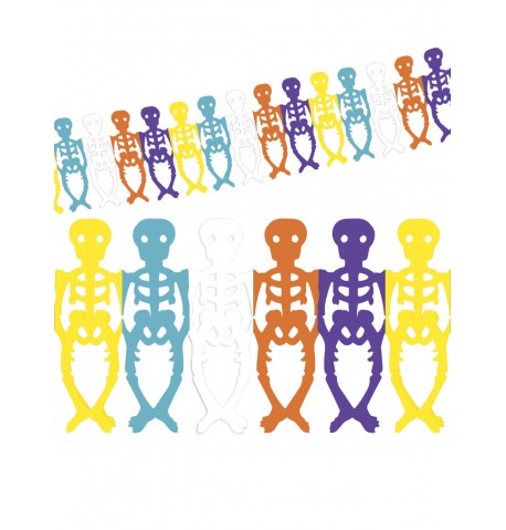 Guirlande squelettes colorés Dia de los muertos Halloween