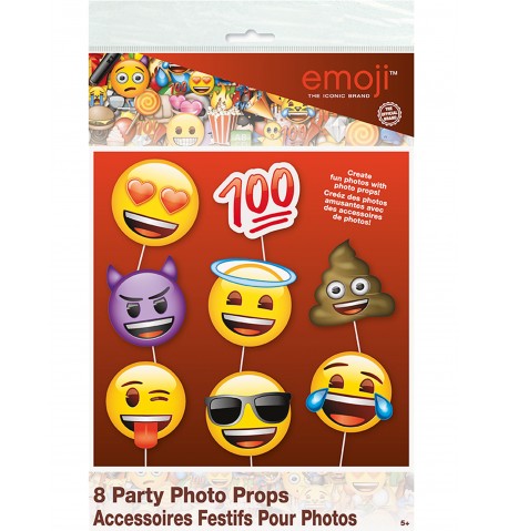 Kit photobooth 8 pièces Emoji