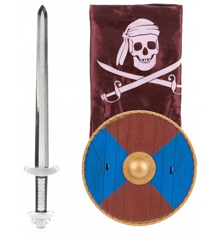Kit Viking en plastique- épée bouclier et cape Enfant