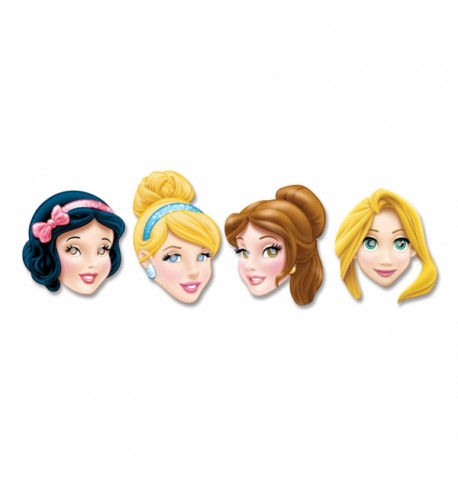 Lot de 4 Masques encarton Princesses Disney