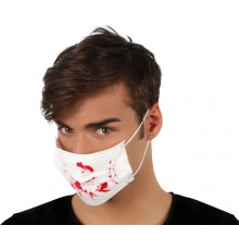 Masque blanc tâches de sang Halloween