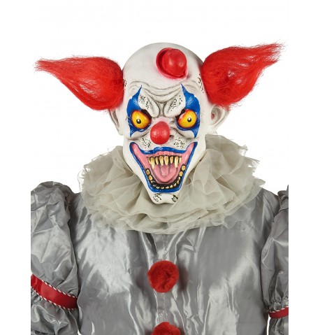 Masque latex clown rouge blanc et bleu adulte