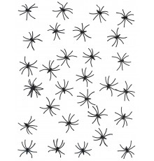 Mini araignées décoratives noires plastique