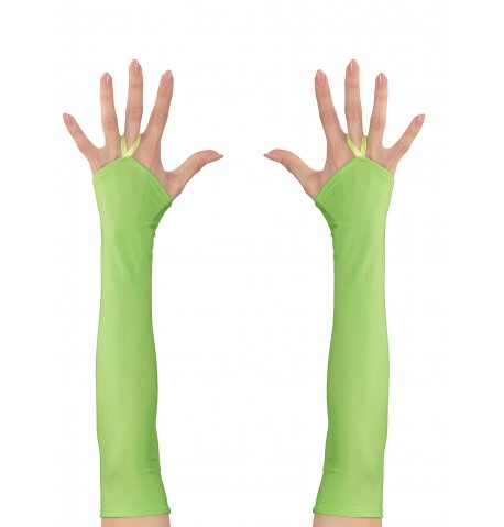 Mitaines longues vertes fluo femme