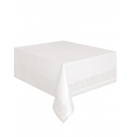 Nappe blanche en papier doublée 137 x 274 cm